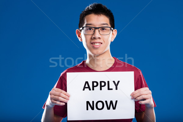 asian guy asking you to apply now Stock photo © Giulio_Fornasar