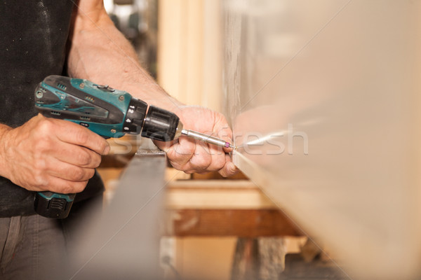fasten of furniture in woodworker workshop Stock photo © Giulio_Fornasar