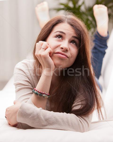 girl wondering something that could happen Stock photo © Giulio_Fornasar