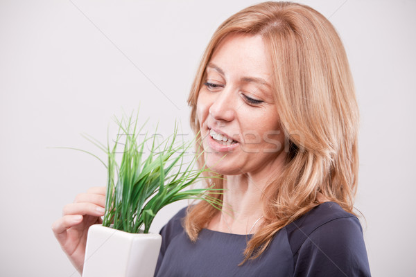 pretty woman dealing with green economy Stock photo © Giulio_Fornasar