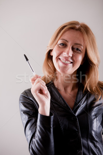 student or professor or a woman with pen Stock photo © Giulio_Fornasar