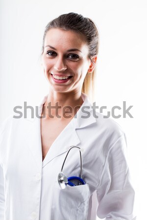 Klaar helpen beter glimlachend arts vrouw Stockfoto © Giulio_Fornasar