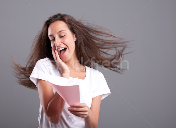 Passionate woman reading love letter Stock photo © Giulio_Fornasar