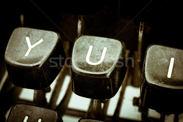 U letter on a vintage typewriter keyboard Stock photo © Giulio_Fornasar