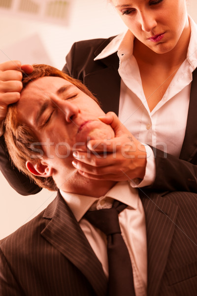 woman abusing a man in the workplace Stock photo © Giulio_Fornasar