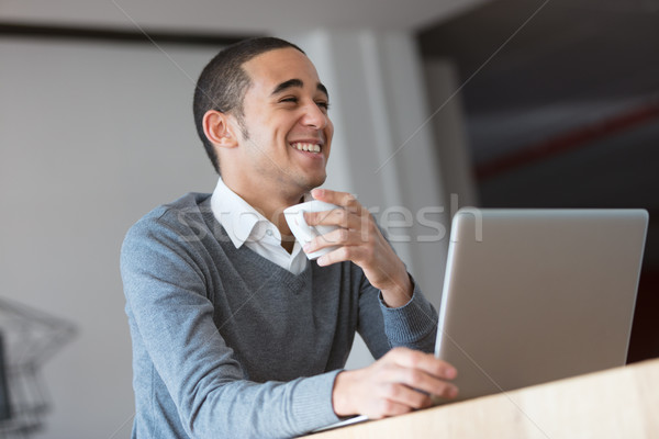 happy handsome young businessman laughing Stock photo © Giulio_Fornasar