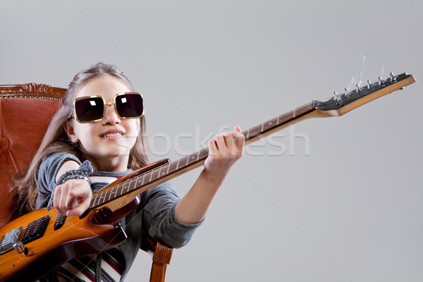 girl with guitar and sunglasses Stock photo © Giulio_Fornasar
