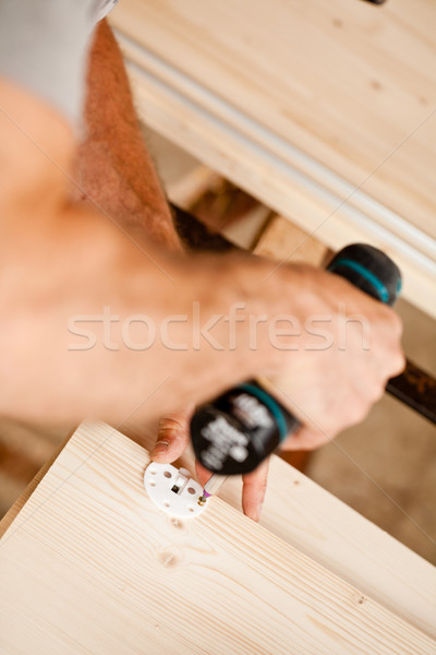 focus on detail of a carpenter's work Stock photo © Giulio_Fornasar