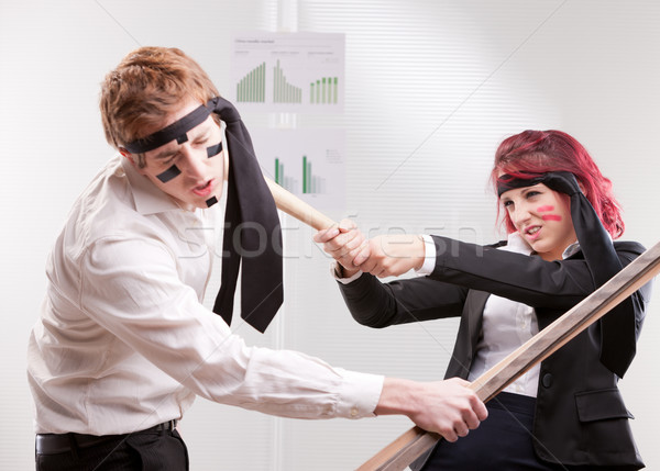 man VS woman annoyances on workplace Stock photo © Giulio_Fornasar