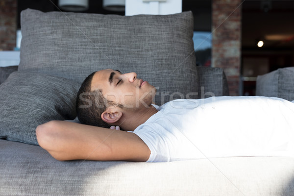 Close-up of man sleeping on sofa Stock photo © Giulio_Fornasar