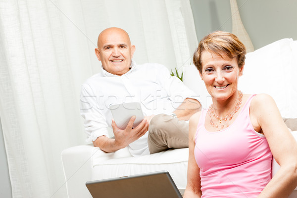 Husband and wife spending a relaxing day at home Stock photo © Giulio_Fornasar