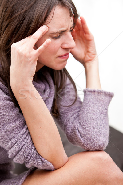 Stock photo: woman headache