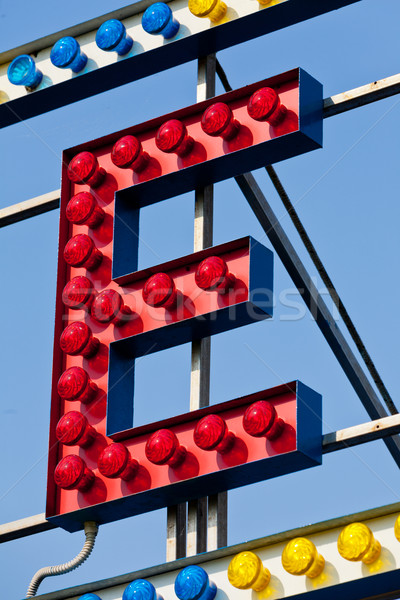 E letter circus neon sign Stock photo © Giulio_Fornasar