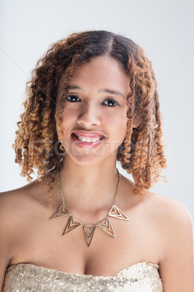 Portrait of a Young smiling Afro Colombian Girl Stock photo © Giulio_Fornasar