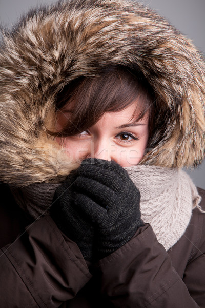 pretty girl in winter clothes Stock photo © Giulio_Fornasar