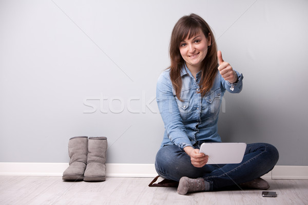 ordinary successful girl showing off fingers Stock photo © Giulio_Fornasar