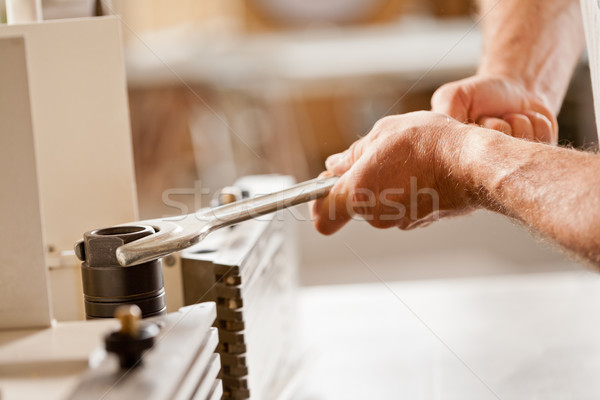 robust hands fastening with a wrench Stock photo © Giulio_Fornasar