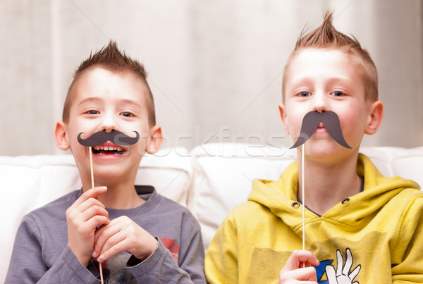 funny face boys and mustaches Stock photo © Giulio_Fornasar