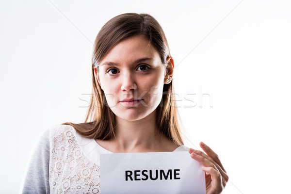 young woman showing her curriculum vitae Stock photo © Giulio_Fornasar