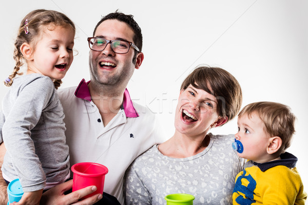 family singing with colorful toys Stock photo © Giulio_Fornasar