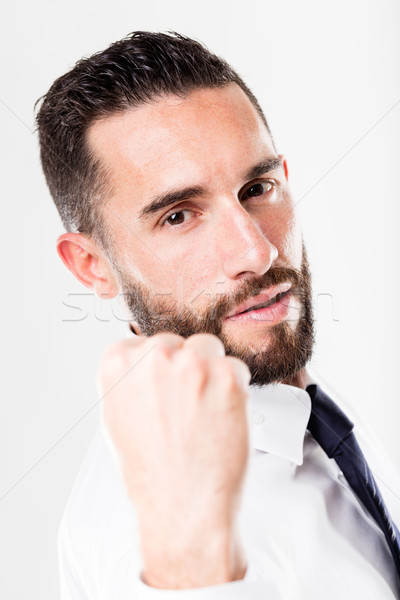 successful businessman on a white background with beard Stock photo © Giulio_Fornasar