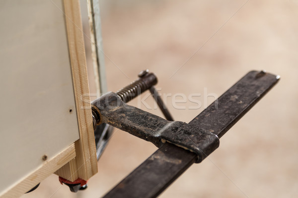 locking clamps detail on joinery workshop Stock photo © Giulio_Fornasar