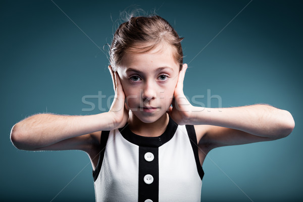 girl preventing herself to hear Stock photo © Giulio_Fornasar
