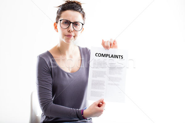 disappointed woman sending complaints to you Stock photo © Giulio_Fornasar
