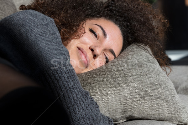raylight kissing young sleeping woman's face Stock photo © Giulio_Fornasar