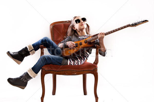 girl with guitar and sunglasses Stock photo © Giulio_Fornasar