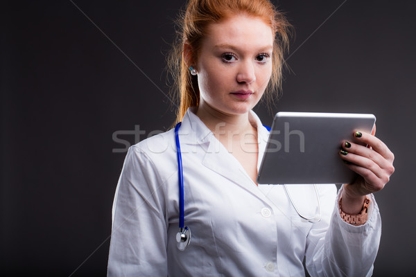 Foto d'archivio: Medico · tablet · effettivo · donna