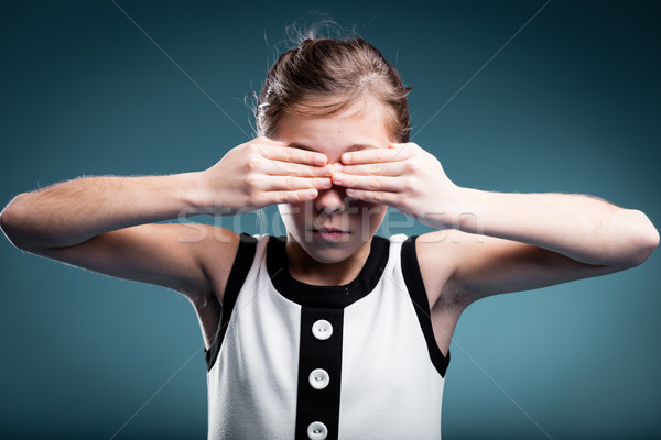 girl preventing herself to see Stock photo © Giulio_Fornasar