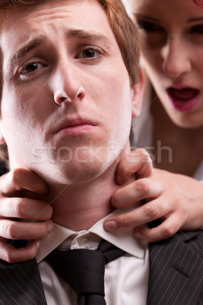 Stock photo: man VS woman annoyances on workplace