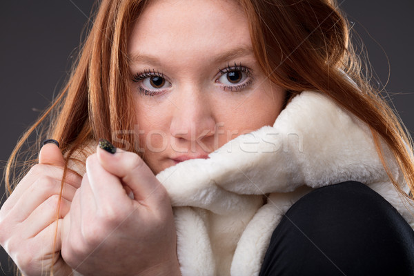 woman defending herself from cold Stock photo © Giulio_Fornasar