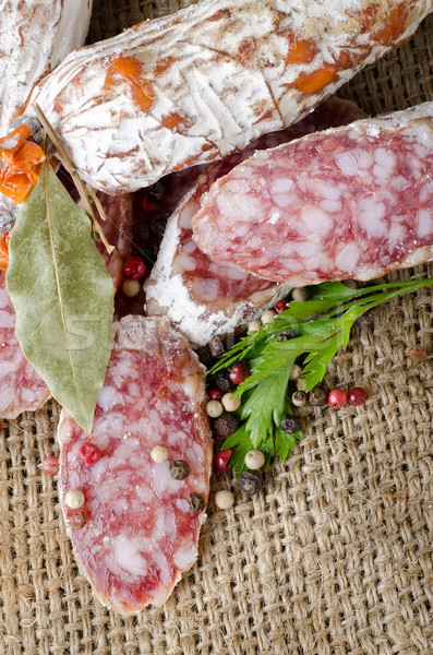 Salami and spices Stock photo © Givaga