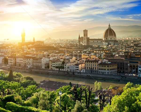 Kilátás Florence fenséges bazilika mikulás Olaszország Stock fotó © Givaga