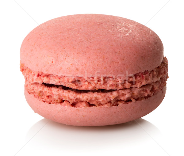 Zmeură macaron izolat alb alimente zahăr Imagine de stoc © Givaga