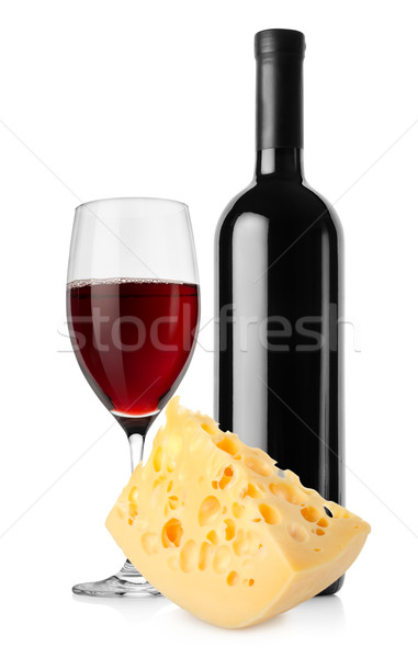 Wine and dutch cheese isolated Stock photo © Givaga