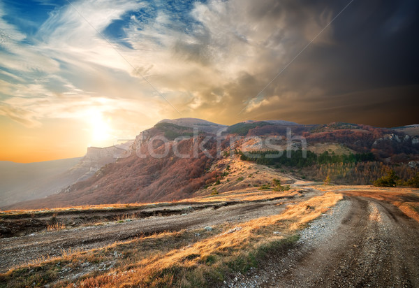 Sunrise in autumn mountains Stock photo © Givaga