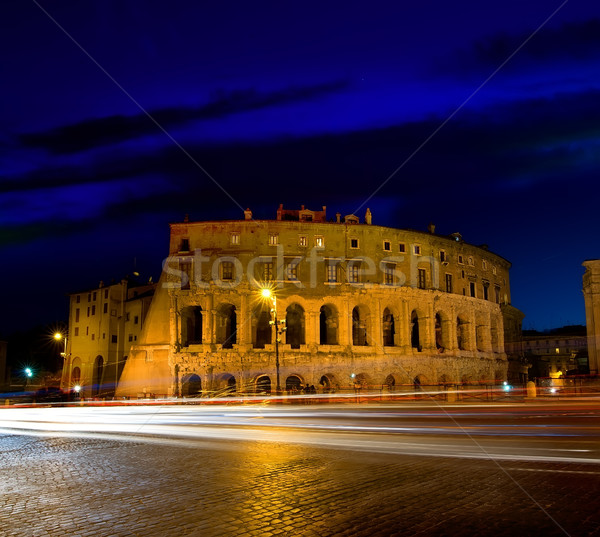 Coliseo crepúsculo Roma Italia carretera Foto stock © Givaga
