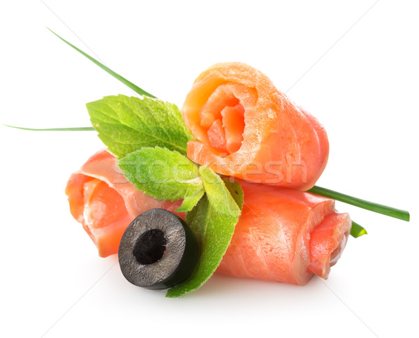 Rolls of red fish fillet Stock photo © Givaga