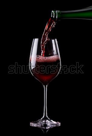 Wein Glas Rotwein schwarz abstrakten Hintergrund Stock foto © Givaga