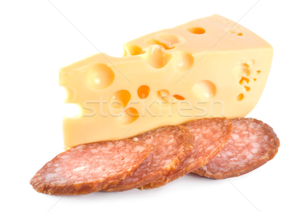 Cheese and Sausage isolated Stock photo © Givaga