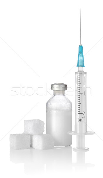 Inzulin cukor injekciós tű izolált fehér Stock fotó © Givaga
