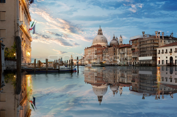 大殿 日落 威尼斯 意大利 房子 性質 商業照片 © Givaga