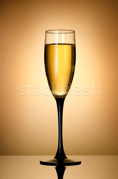 Altın cam beyaz şarap arka plan içmek Stok fotoğraf © Givaga