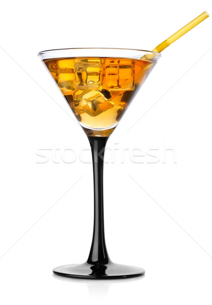 Brązowy koktajl wysoki szkła bursztyn odizolowany Zdjęcia stock © Givaga