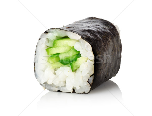 Sushi salatalık yalıtılmış beyaz gıda pembe Stok fotoğraf © Givaga