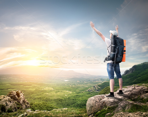 Tourist with backpack Stock photo © Givaga