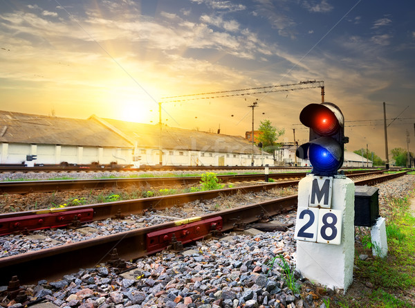 Railway semaphore Stock photo © Givaga